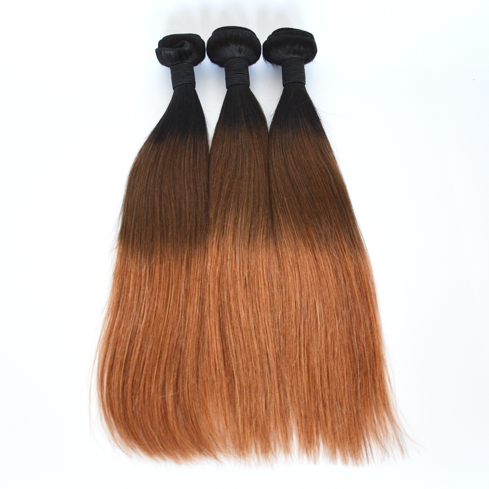 Ombre color Straight hair weave high quality hair bundles YL092